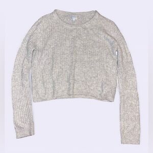 🩶 Blue Rain x Francesca’s Ribbed Knit Cropped Sweater – Size XS